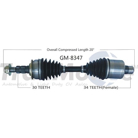 Surtrack Axle Cv Axle Shaft, Gm-8347 GM-8347